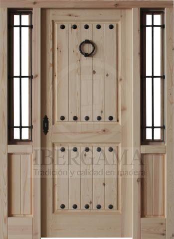 Puerta Rústica con 2 Fijos de Tablas, Clavos y Reja