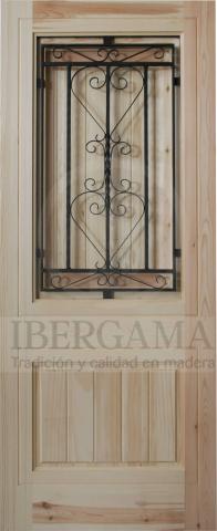 Puerta Castellana con Ventana y Reja para Exterior