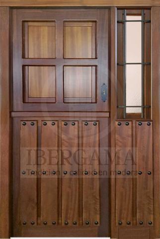 Puerta Partida Rústica con Fijo de Tablas y Clavos